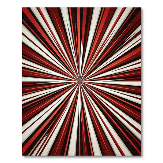 Dynamic Red White Burst Rug