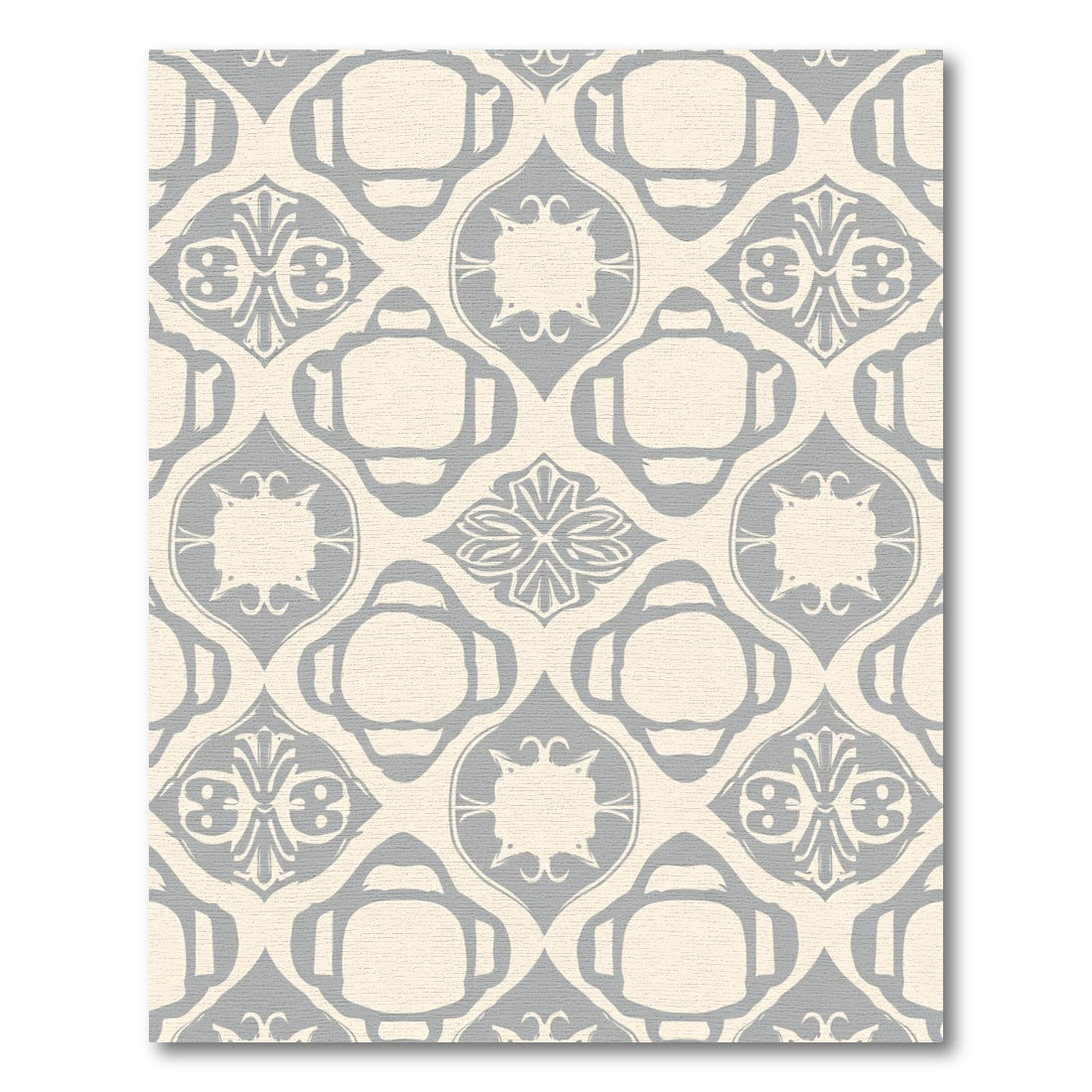 Pale Gray Quatrefoil Arch Medallion Rug