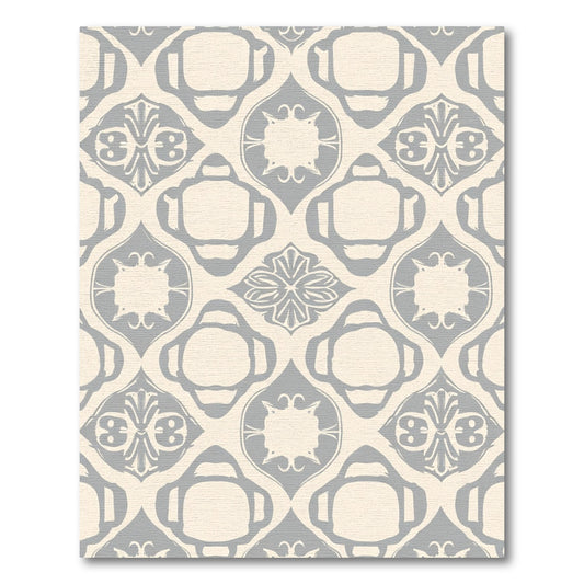 Pale Gray Quatrefoil Arch Medallion Rug