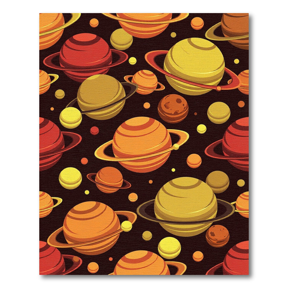 Fiery Orange Solar System Spheres Rug