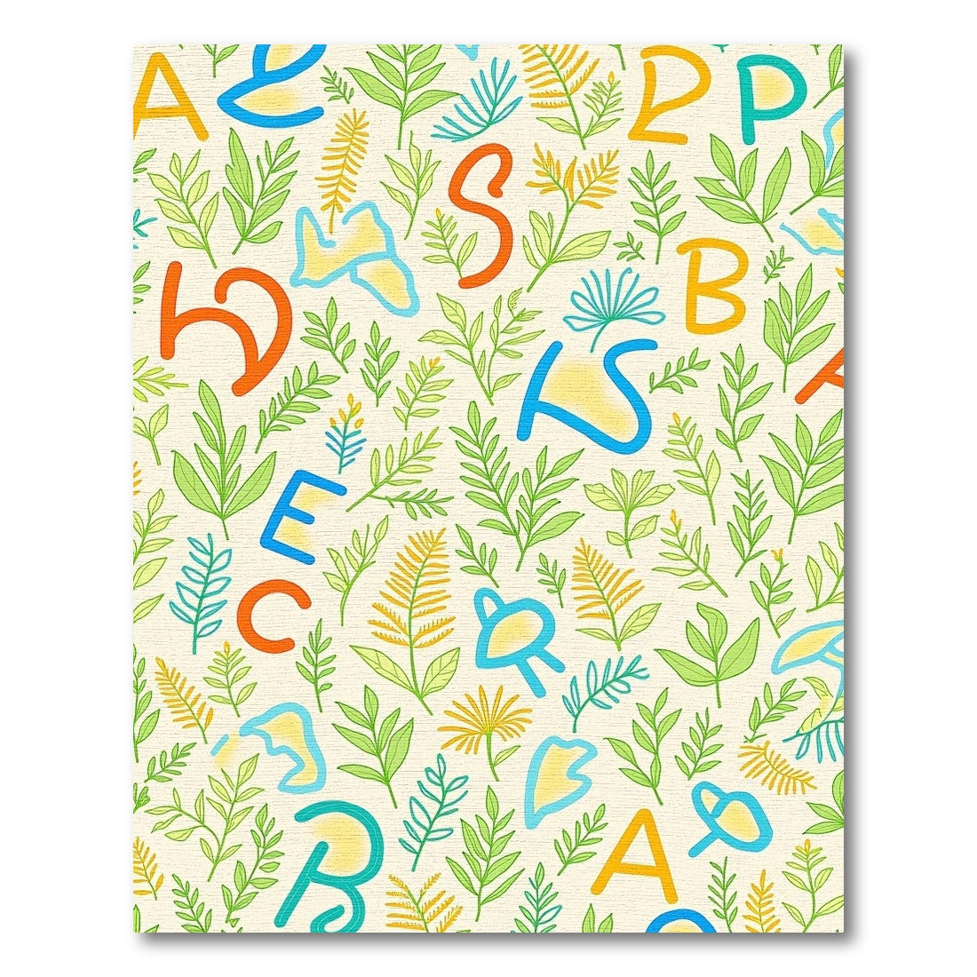 Alphabet Garden Whimsical Greenery Rug