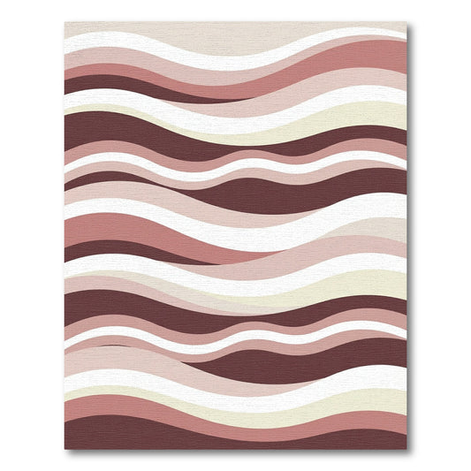 Retro Pink Wave Composition Rug