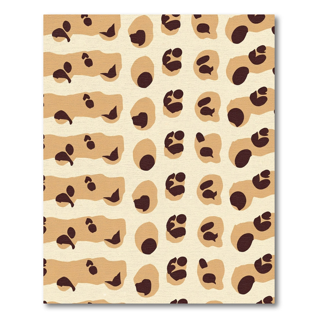 Tan Leopard Spots Over Cream Rug