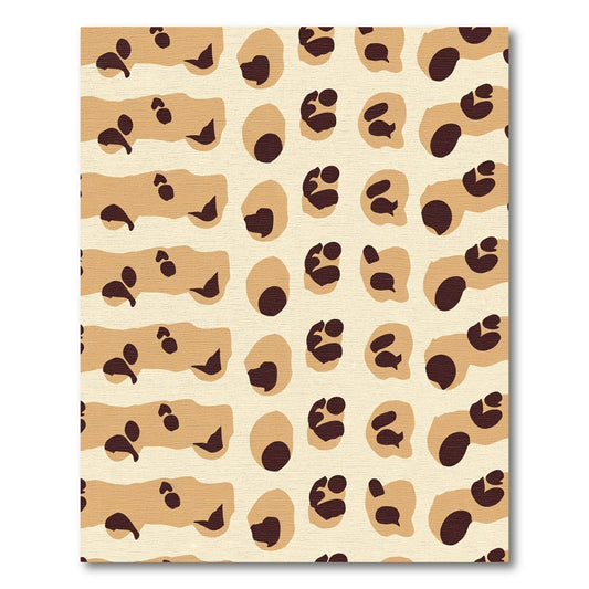 Tan Leopard Spots Over Cream Rug
