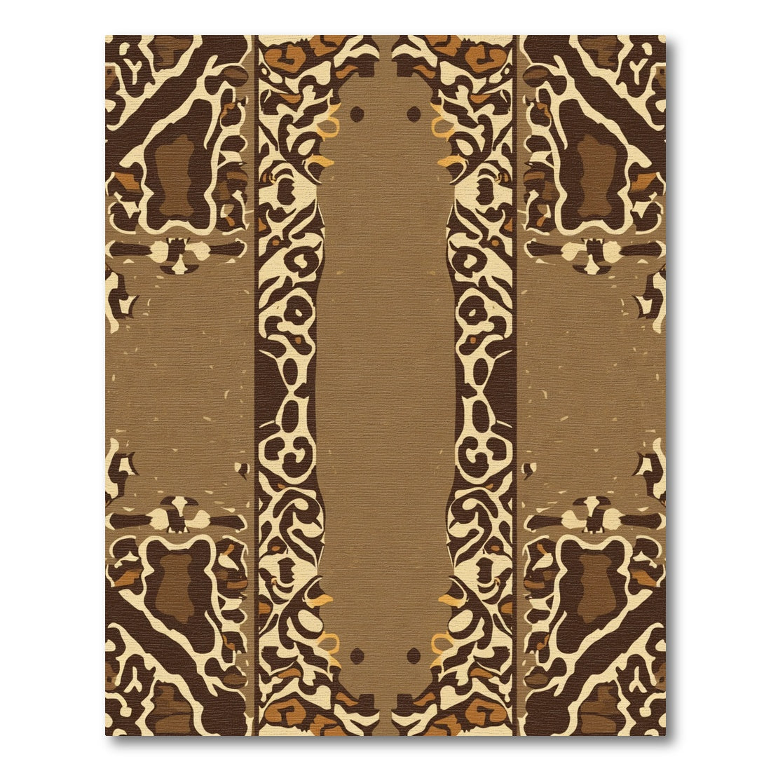 Earthy Tan Leopard Arch Rug