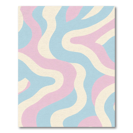 Pastel Swirl Abstract Wave Rug
