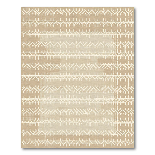 Earthy Tone Geometric Stripe Rug