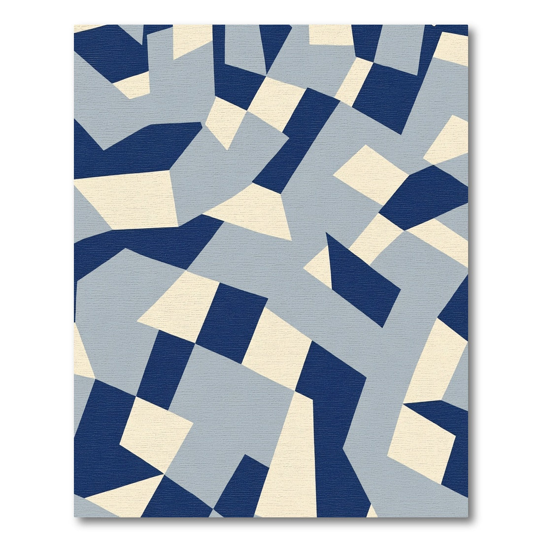 Abstract Geometric Navy Blue Composition Rug