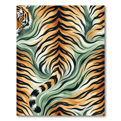 Orange Black Tiger Stripe Swirl Rug