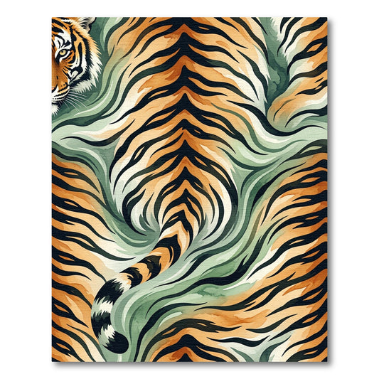 Orange Black Tiger Stripe Swirl Rug