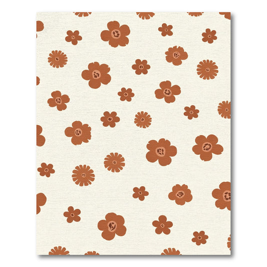 Earthy Clay Retro Floral Burst Rug