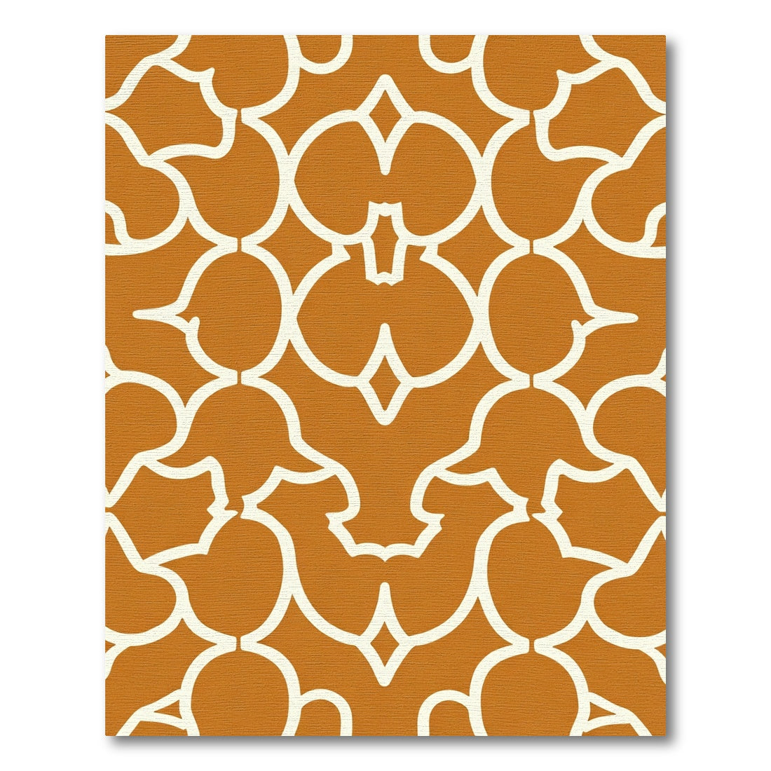 Burnt Orange Curving Lattice Rug