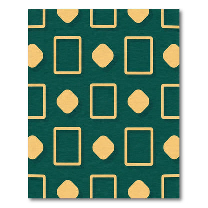 Teal Amber Geometric Overlay Rug