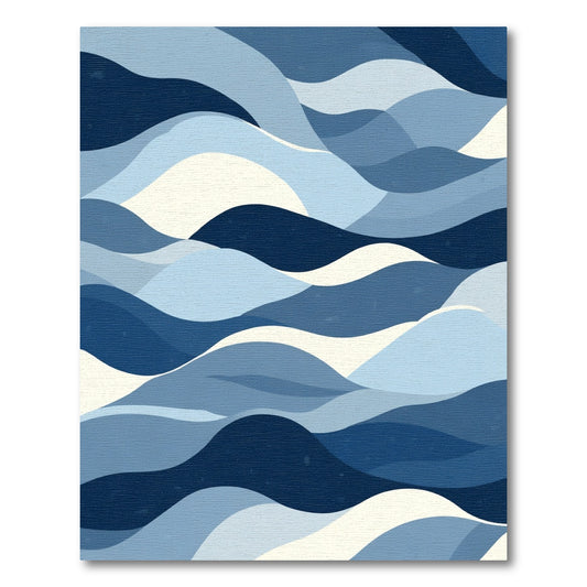 Indigo Wave Abstraction Rug