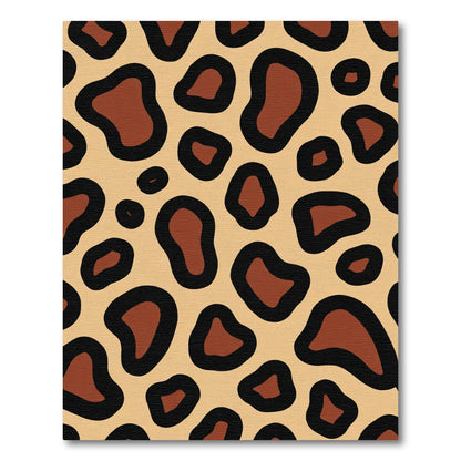 Brown Black Spots Repeating Animal Print Rug