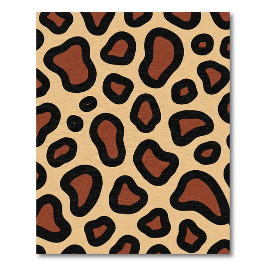 Brown Black Spots Repeating Animal Print Rug