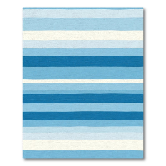 Minimalist Blue Gradient Stripe Rug