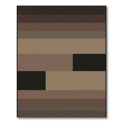 Earthy Tones Abstract Block Rug
