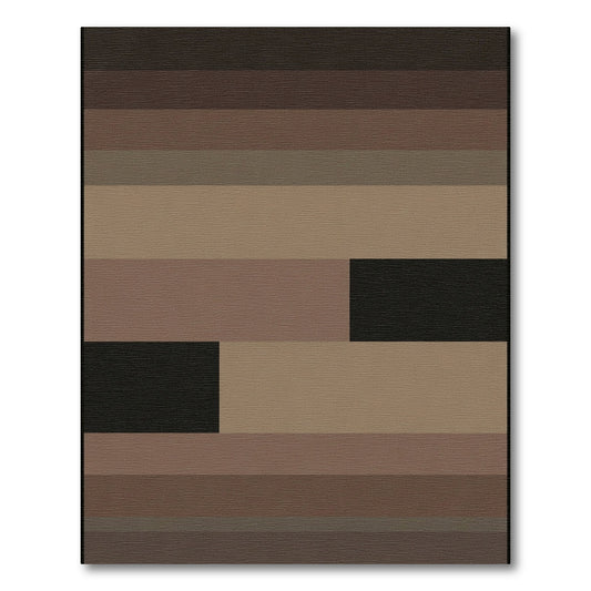 Earthy Tones Abstract Block Rug