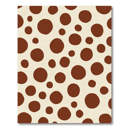Creamy Brown Speckled Polka Dot Rug