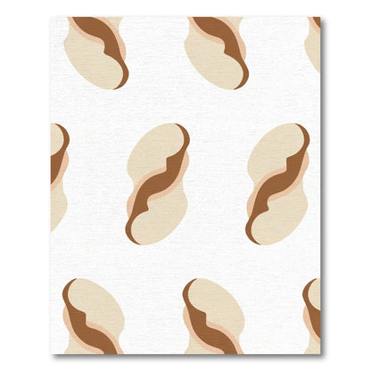 Beige Abstract Organic Curved Forms Rug