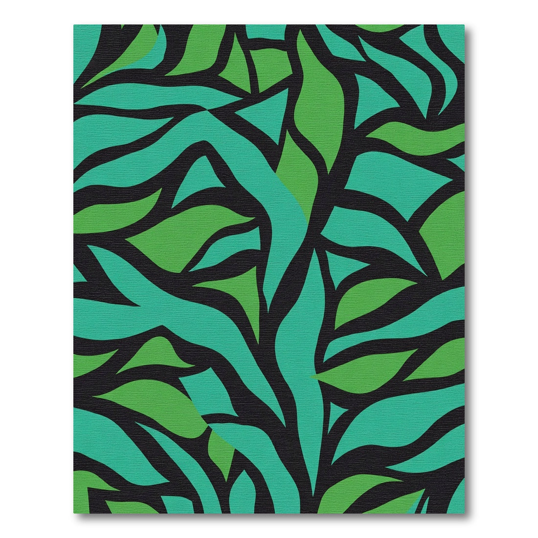 Teal Green Abstract Leaf Swirl Rug