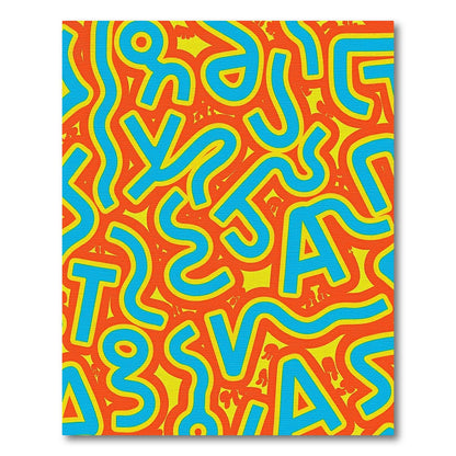 Bold Blue Geometric Abstract Playfulness Rug