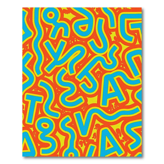Bold Blue Geometric Abstract Playfulness Rug