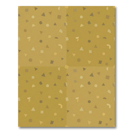 Warm Tan Triangle Dot Geometric Rug