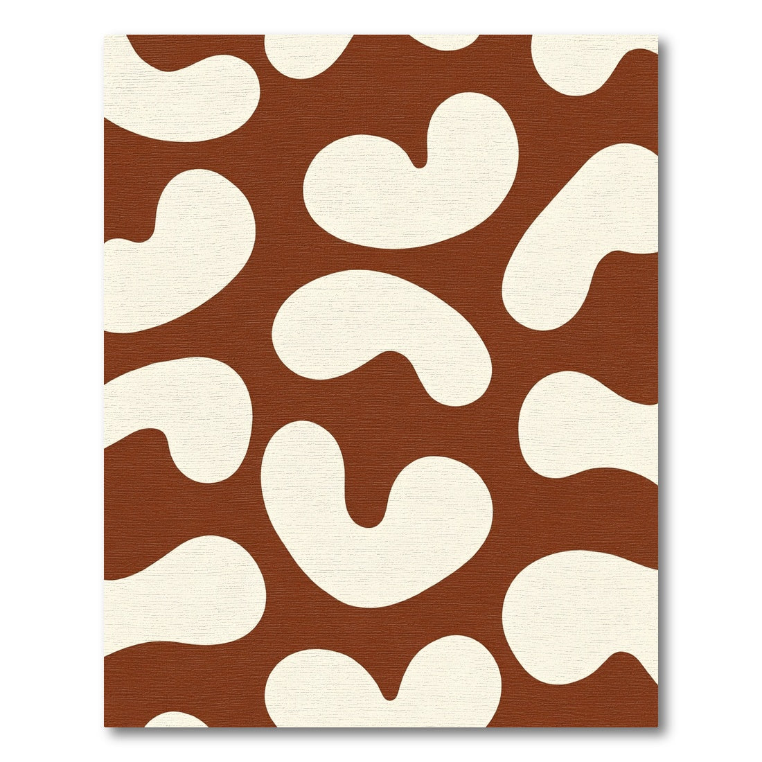 Organic Abstract Cloud Shapes Brown Cream Rug