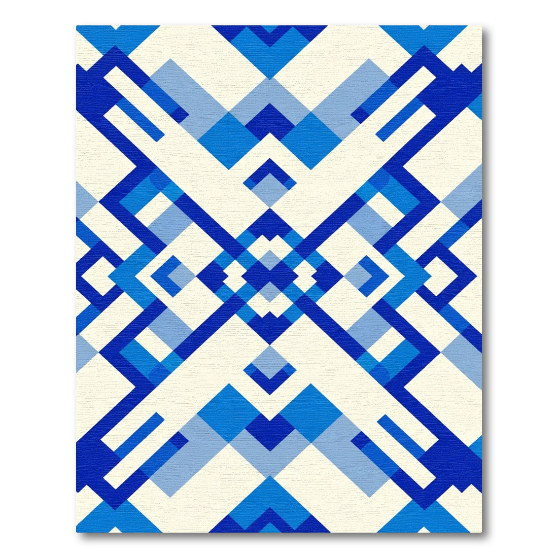 Bold Blue Geometric Abstract Composition Rug