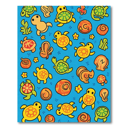 Whimsical Turtle Ocean Friends Rug