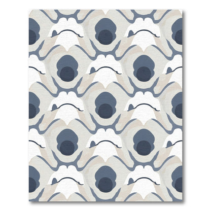 Abstract Blue White Arch Swirl Rug