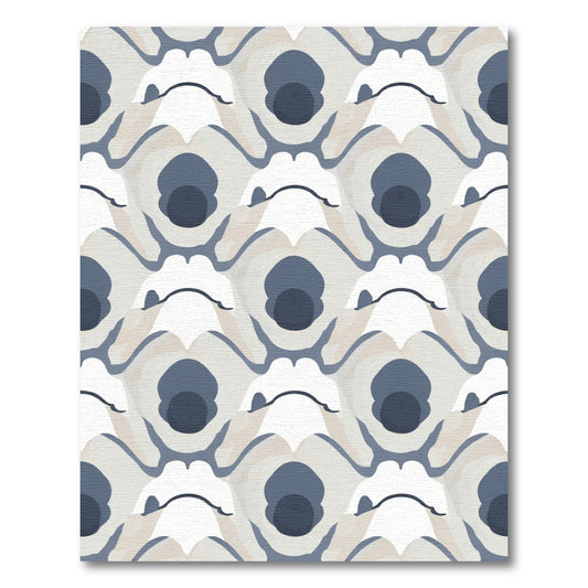 Abstract Blue White Arch Swirl Rug