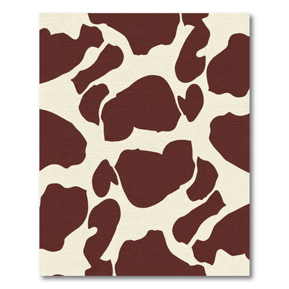 Brown White Spotted Organic Shape Rug