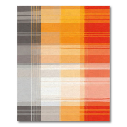 Vibrant Plaid Stripe Gradient Rug