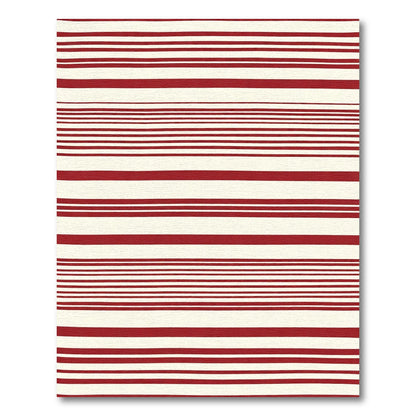 Bold Red Cream Striped Blanket Rug