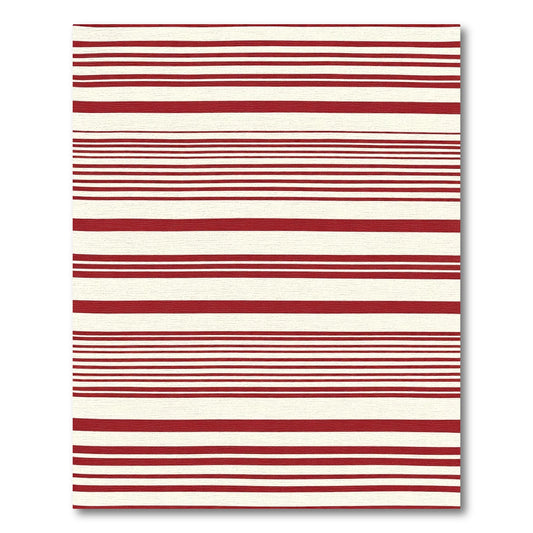 Bold Red Cream Striped Blanket Rug