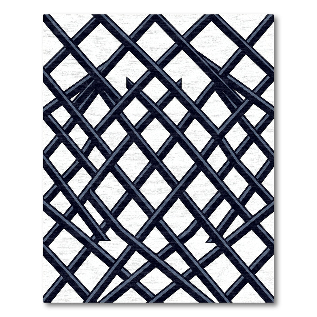 Modern Monochromatic Charcoal Grid Lattice Rug