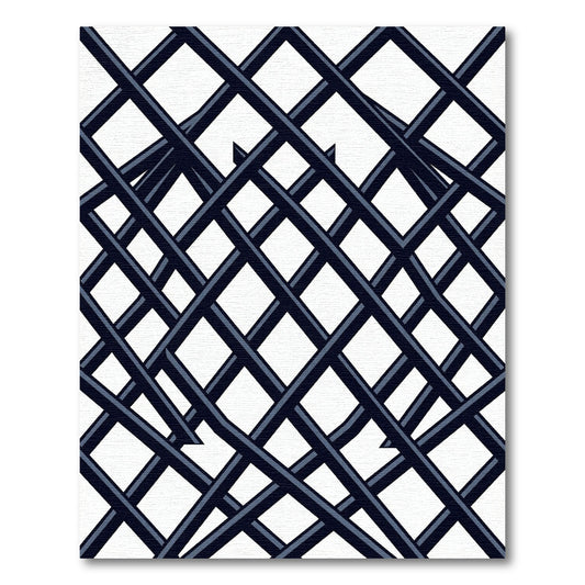 Modern Monochromatic Charcoal Grid Lattice Rug