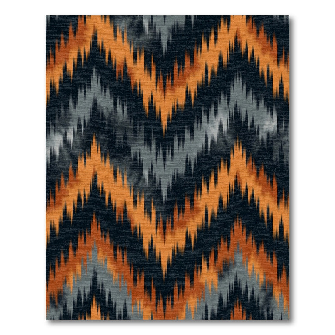 Orange Gray Navy Zigzag Stripe Rug