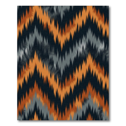 Orange Gray Navy Zigzag Stripe Rug