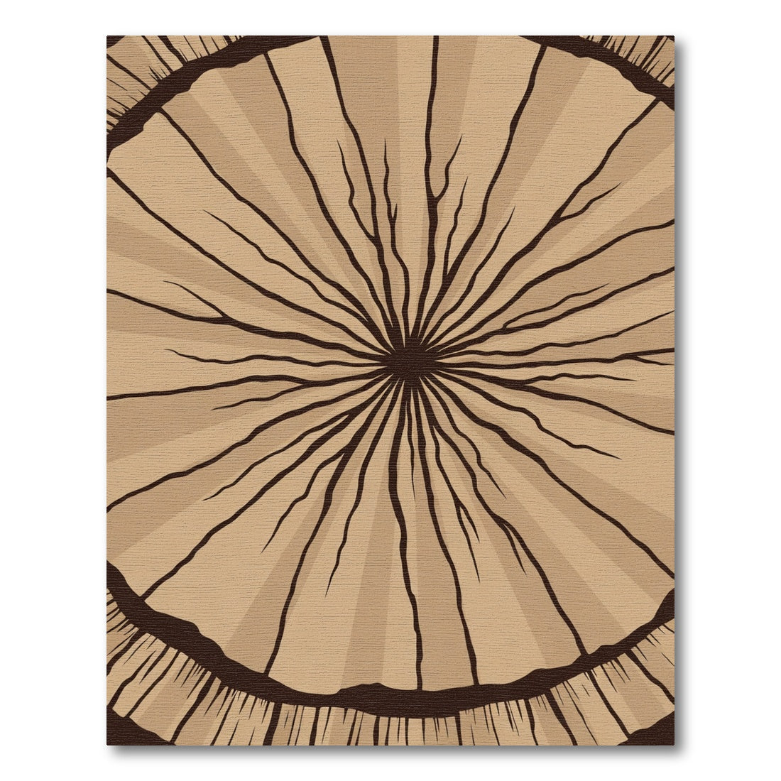 Brown Radial Organic Lines Rug