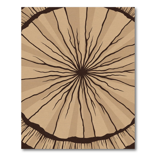 Brown Radial Organic Lines Rug