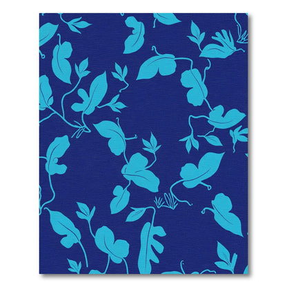 Blue Tropical Leaf Vine Rug