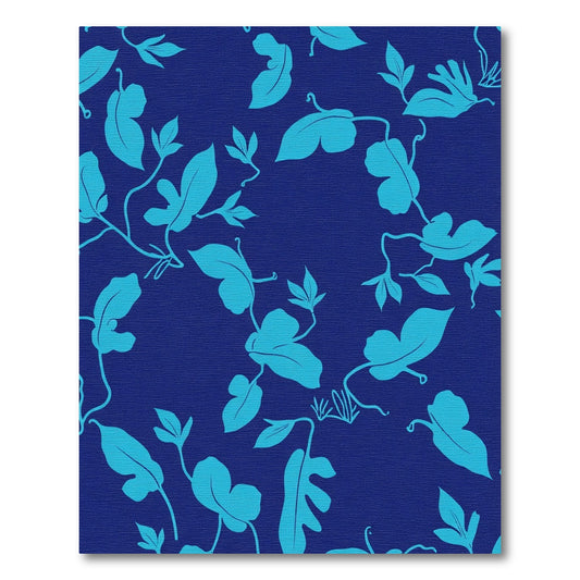 Blue Tropical Leaf Vine Rug