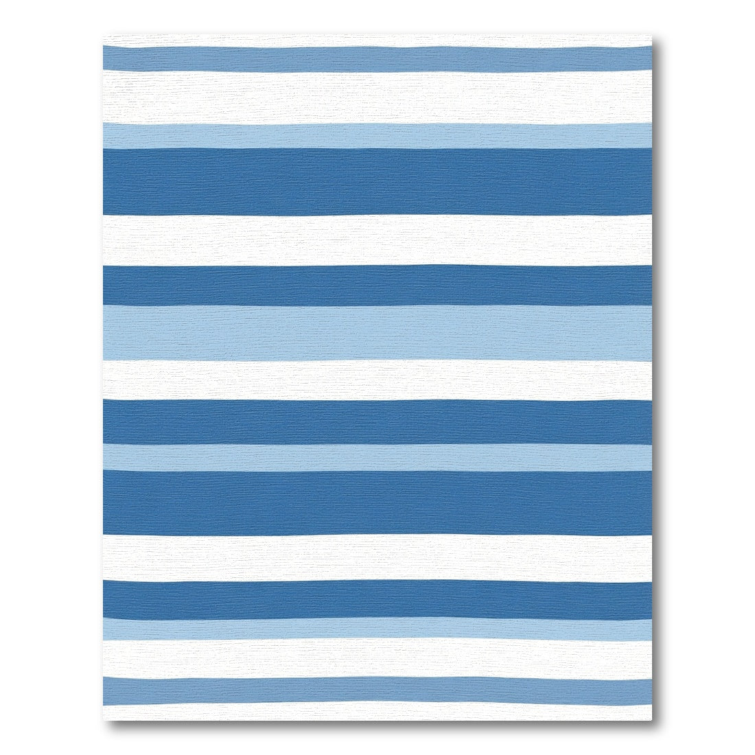 Handpainted Blue White Stripe Variations Rug