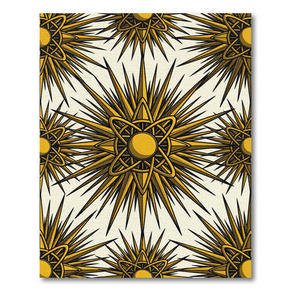 Golden Starburst Atomic Sun Rug