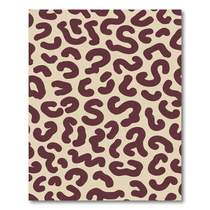 Burgundy Spots Modern Contemporary Rug