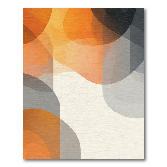 Orange Cream Abstract Gradation Shapes Rug